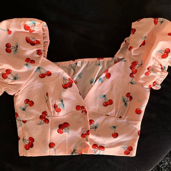 Pink Cherry Crop Top